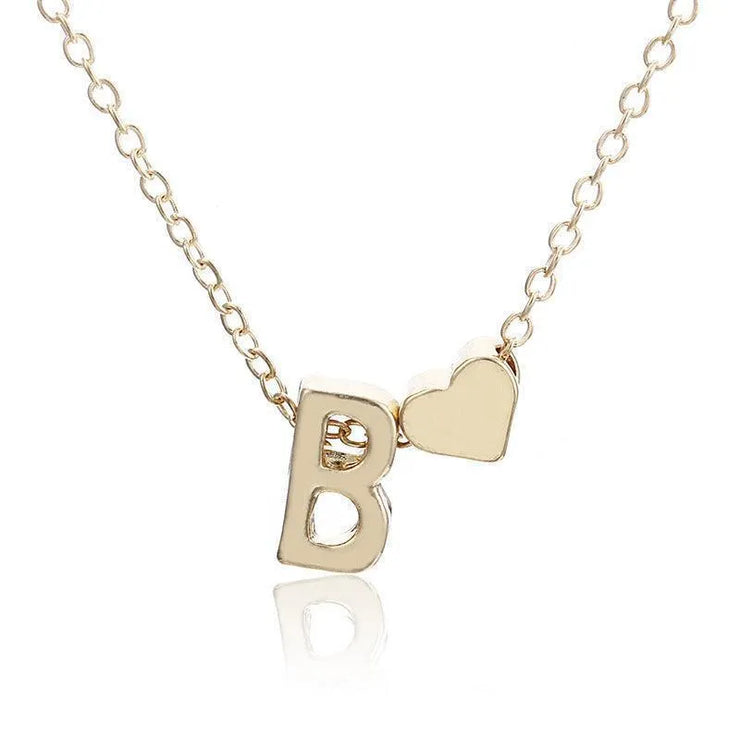 Dainty Heart Shaped Letter Necklace