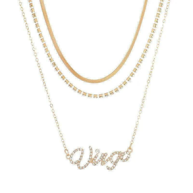 Multi-layer Diamond  Zodiac Constellation Necklace