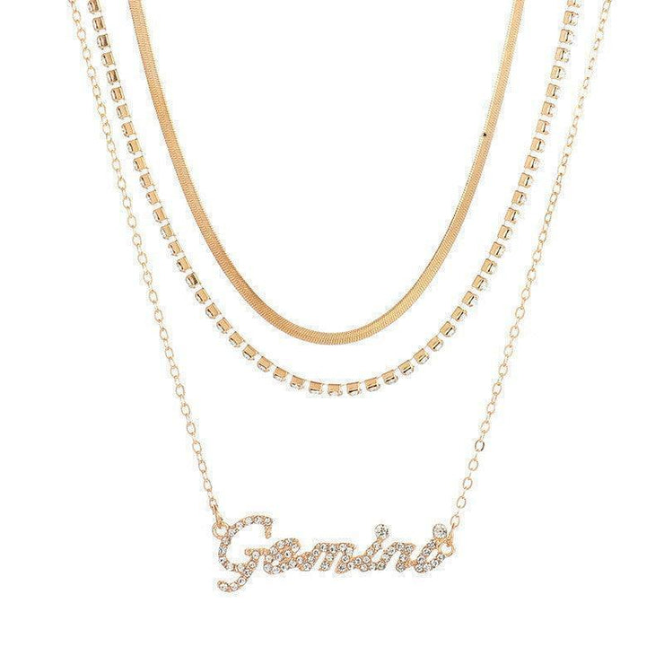 Multi-layer Diamond  Zodiac Constellation Necklace