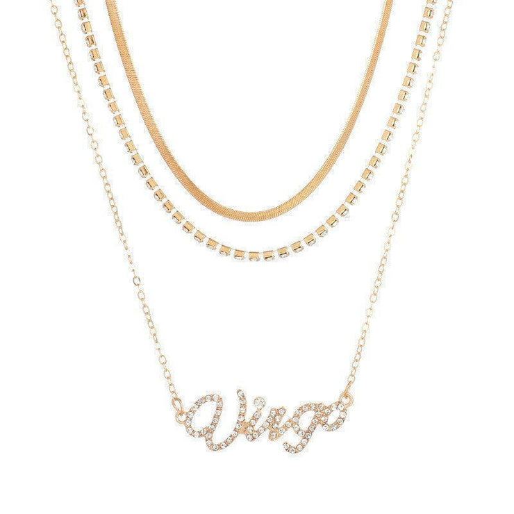 Multi-layer Diamond  Zodiac Constellation Necklace