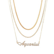 Multi-layer Diamond  Zodiac Constellation Necklace