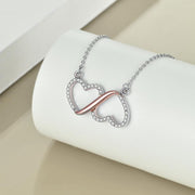 Dainty Infinity Love Double Heart Necklace