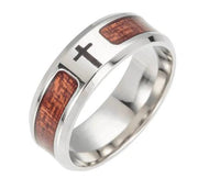 Mens Natural Wood and Metal Band