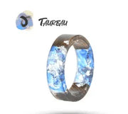 Resin and Wood Zodiac Sign Ring