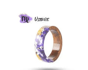 Resin and Wood Zodiac Sign Ring