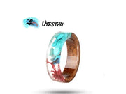 Resin and Wood Zodiac Sign Ring