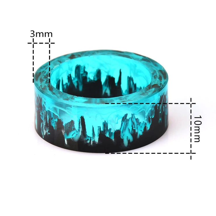 Blue Magic Forest Resin Ring