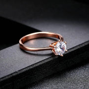 Zircon Micro Inlay Engagement Ring