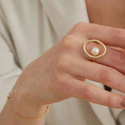 Minimalist Dainty Pearl Ring for Women