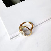 Minimalist Dainty Pearl Ring for Women