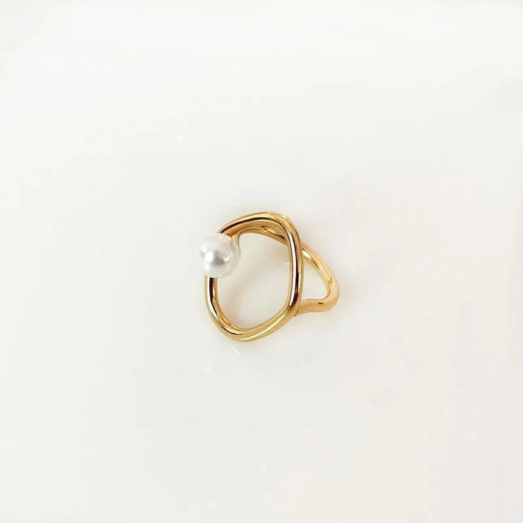 Minimalist Dainty Pearl Ring for Women