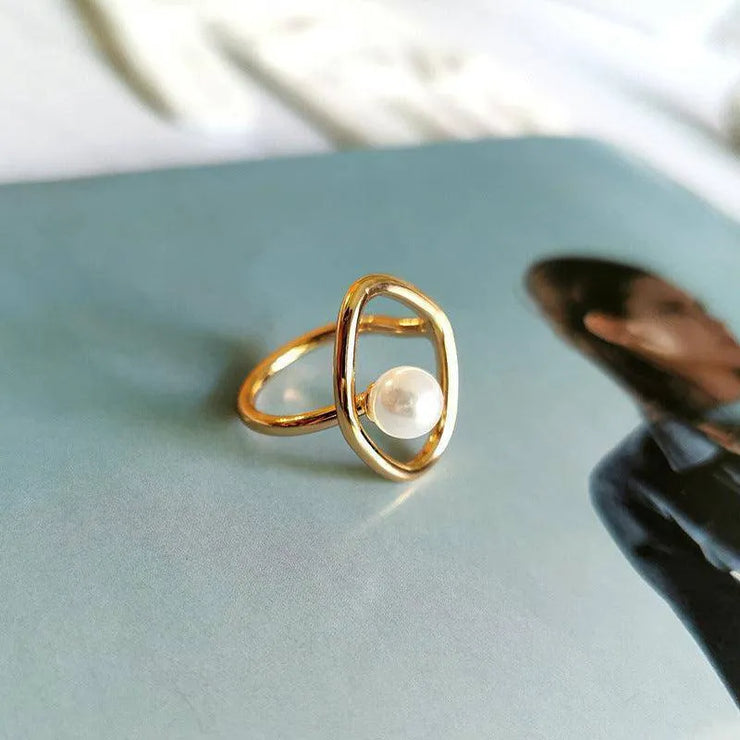 Minimalist Dainty Pearl Ring for Women