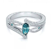 Aquamarine Topaz Engagement Ring