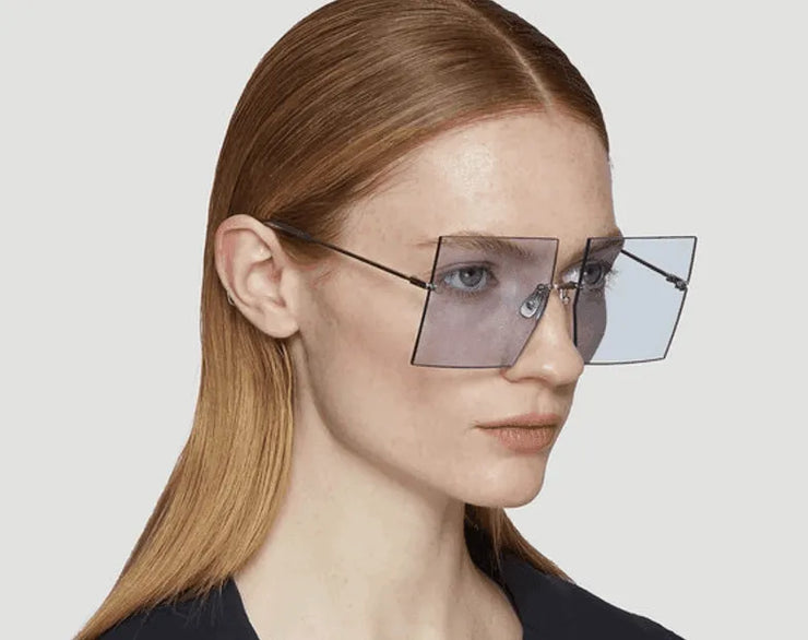 Oversized Rimless Square Sunglasses