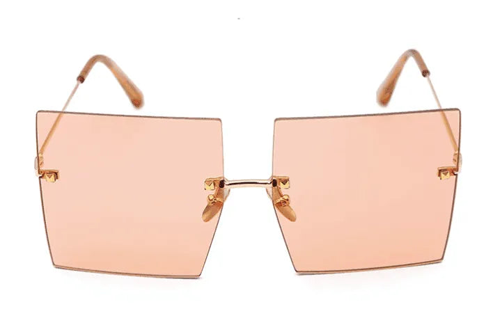 Oversized Rimless Square Sunglasses