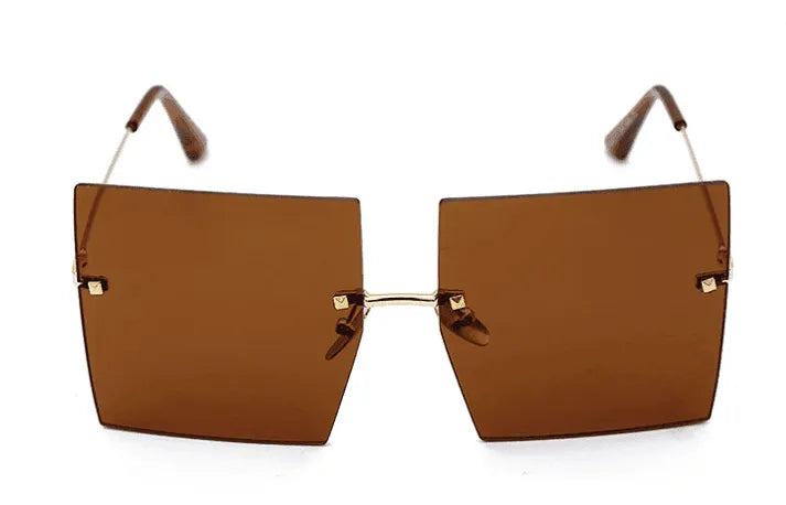 Oversized Rimless Square Sunglasses - PrimoWears