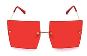 Oversized Rimless Square Sunglasses