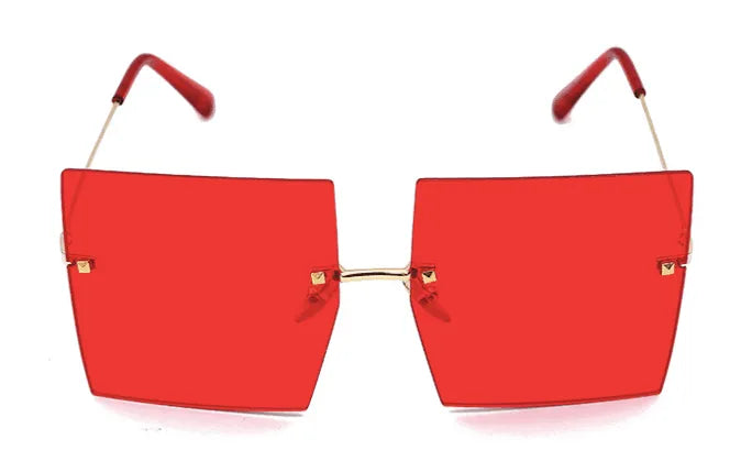 Oversized Rimless Square Sunglasses