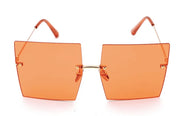 Oversized Rimless Square Sunglasses