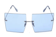 Oversized Rimless Square Sunglasses