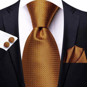 100% Silk Classic Tie with Pocket Square and Cufflinks Set