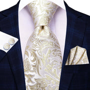 100% Silk Classic Tie with Pocket Square and Cufflinks Set