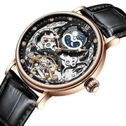 Men's Automatic Hollow Mechanical Watch Leather Band