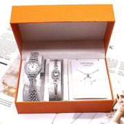 Gorgeous Women's Wristwatch Bracelet and Necklace Set