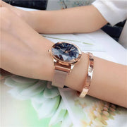 Star-Cut Face Waterproof Mesh Band Watch