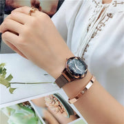 Star-Cut Face Waterproof Mesh Band Watch