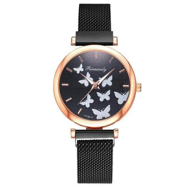 Butterfly Dial Quartz Watch Set