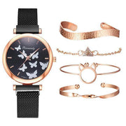 Butterfly Dial Quartz Watch Set