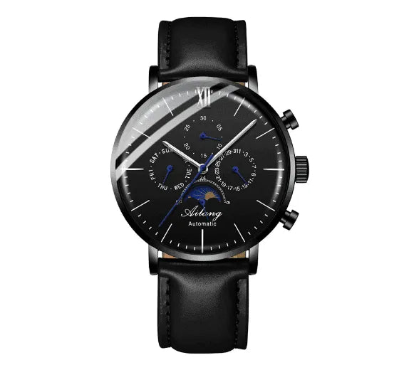 Men's Automatic Mechanical Wristwatch Leather Band