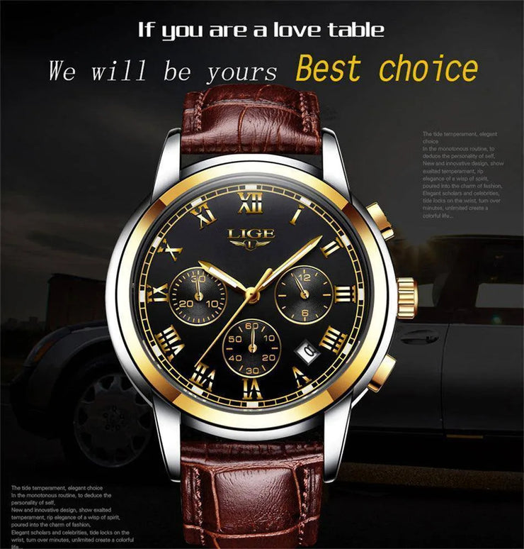 Men's Leather Casual Watch