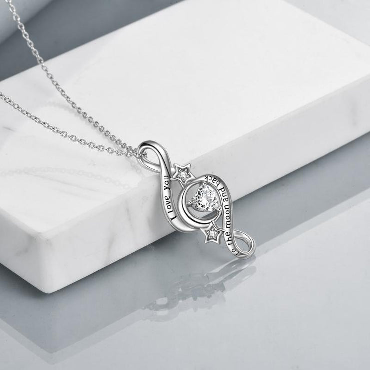Moon Star Necklace I Love You To The Moon And Back Infinity Necklace