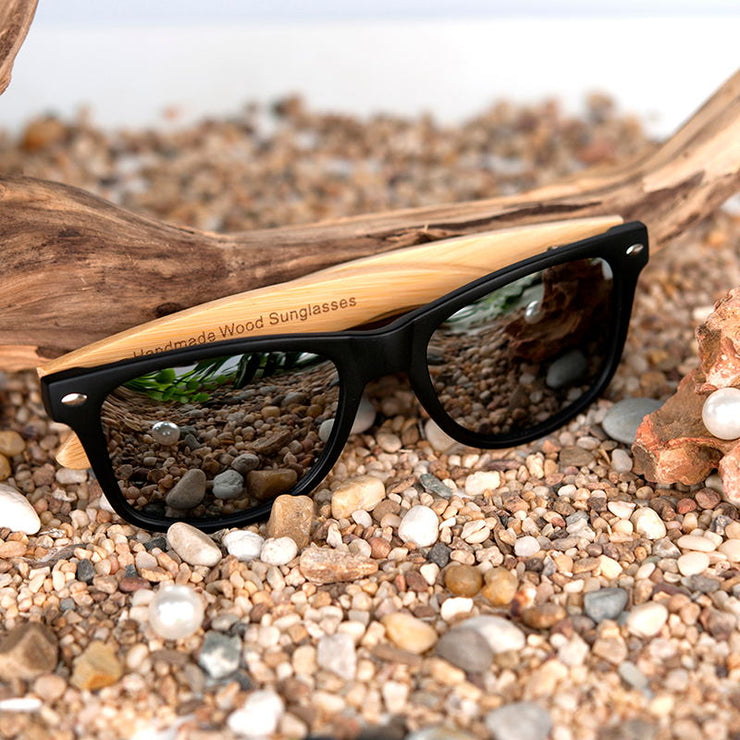 Square Vintage Wooden Sunglasses