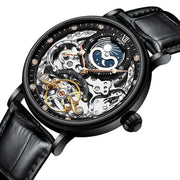 Men's Automatic Hollow Mechanical Watch Leather Band