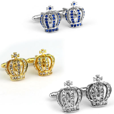 Diamond King Crown French Cufflinks