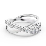 Crystal Twist Rows Band Ring