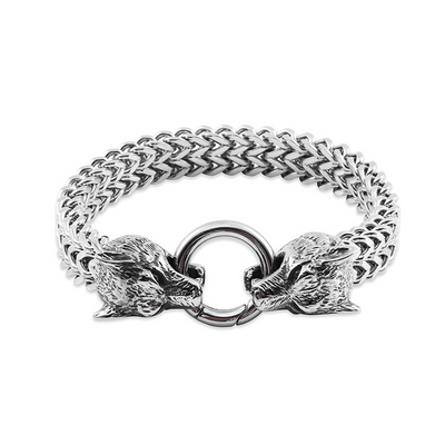 Rock Viking Wolf Charm Bracelet
