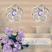 Rose Crystal Stud Earrings 