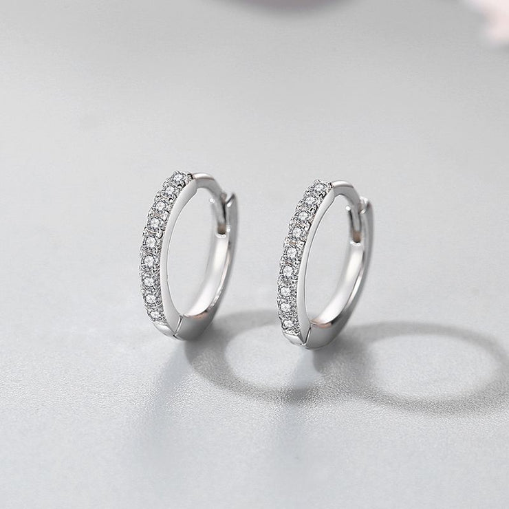 Sterling Silver Micro Diamond Earrings