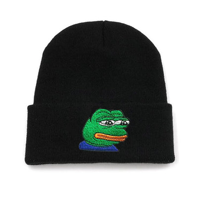 Embroidered Frog Face Men And Women's Casual Beanie