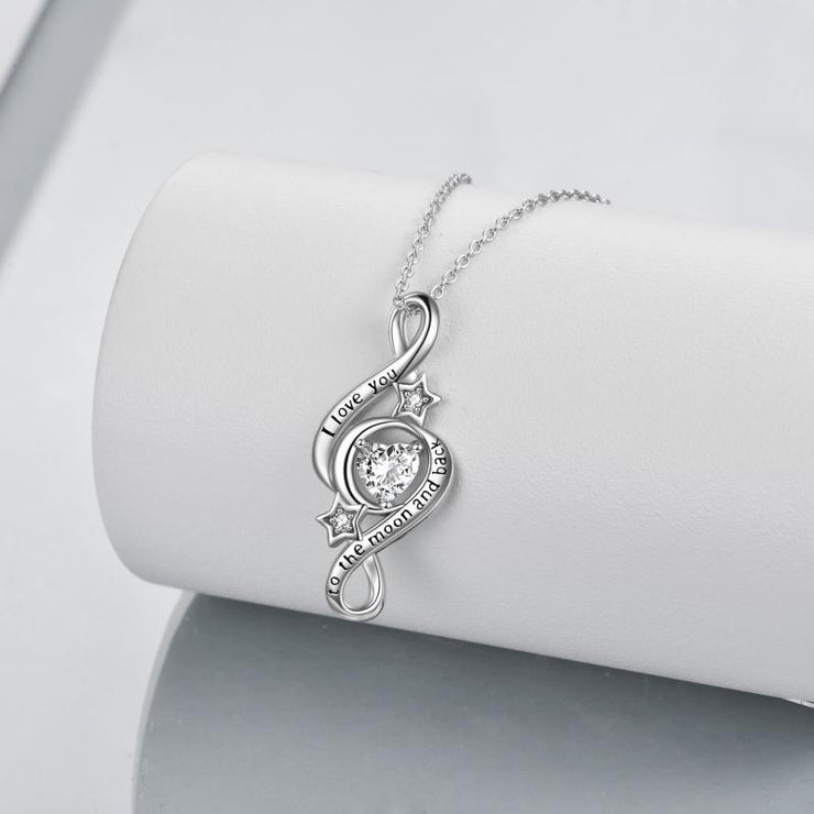 Moon Star Necklace I Love You To The Moon And Back Infinity Necklace