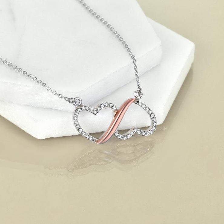 Dainty Infinity Love Double Heart Necklace