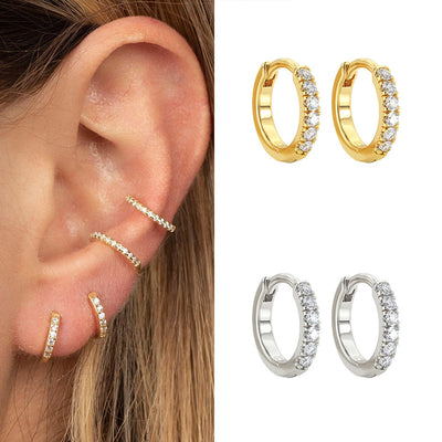 Sterling Silver Round Micro-Set Earrings