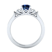 Inlaid Sapphire Zircon Princess Cut Ring