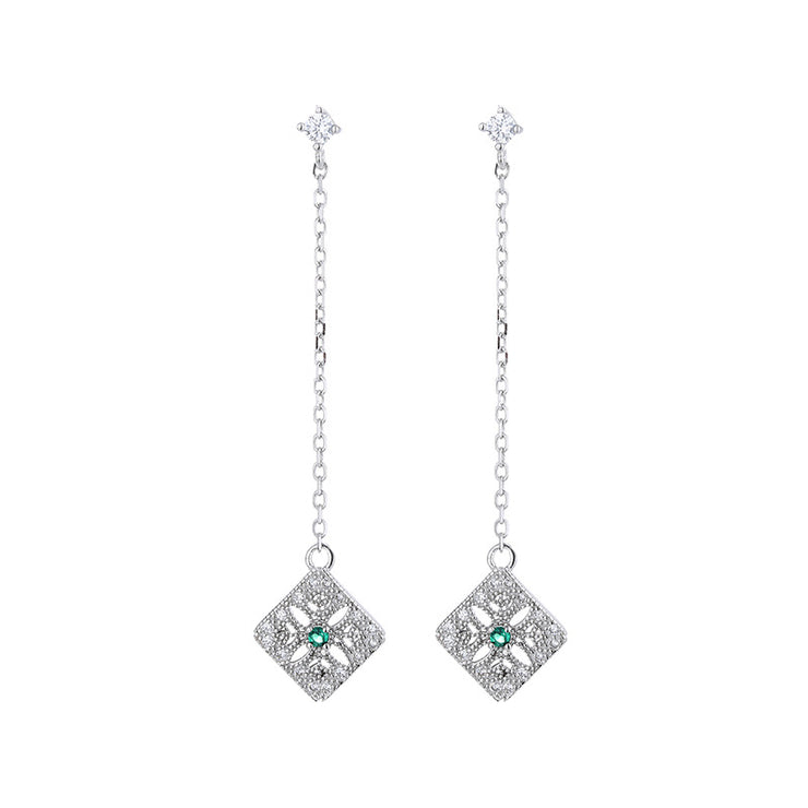 Fringe Emerald Diamond Earrings