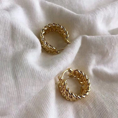 Gold Hoop Chain Earrings