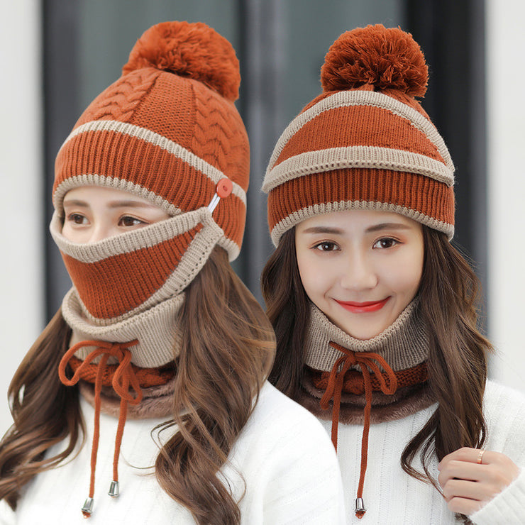 Knitted Beanie Hat Scarf Set